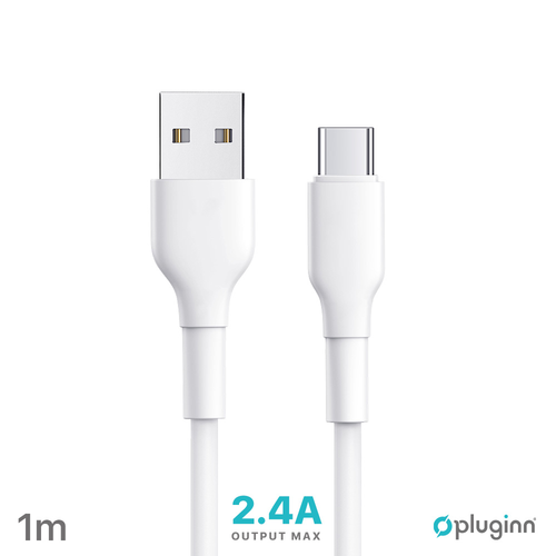 Data Kabl Pluginn PI-APD 2.4A USB na Type C beli 1m slika 1