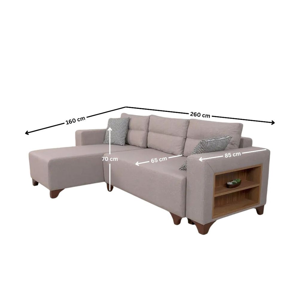 Ugaona Sofa Tloft Mini - boja: krem slika 11
