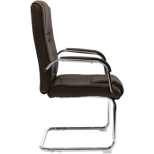 Konzolna uredska stolica od umjetne kože smeđa slika 14