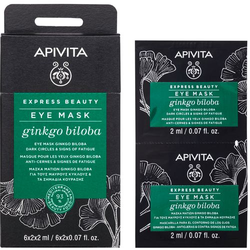 Apivita Express beauty maska za područje oko očiju s ginko bilobom protiv tamnih kolutova i znakova umora, 2x2 ml slika 1