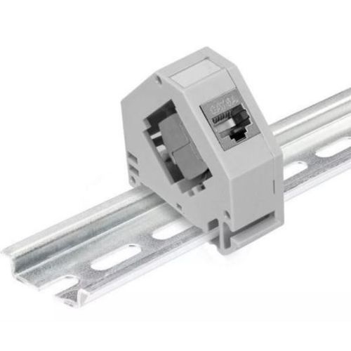 NaviaTec keystone jack holder for DIN rail, 1 port, with 1pc CAT6A STP keystone jack slika 1