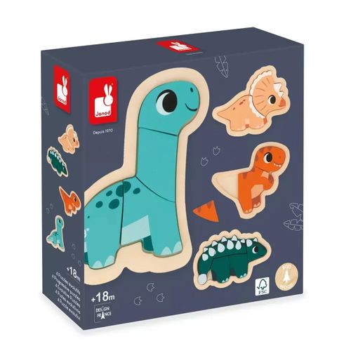 Janod Dino Puzzle - Drvene Kocke slika 3