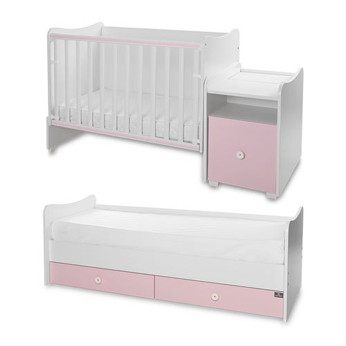 LORELLI TREND PLUS Modularni krevetić 4in1 s Mehanizmom Ljuljanja White/Orchid Pink  slika 11