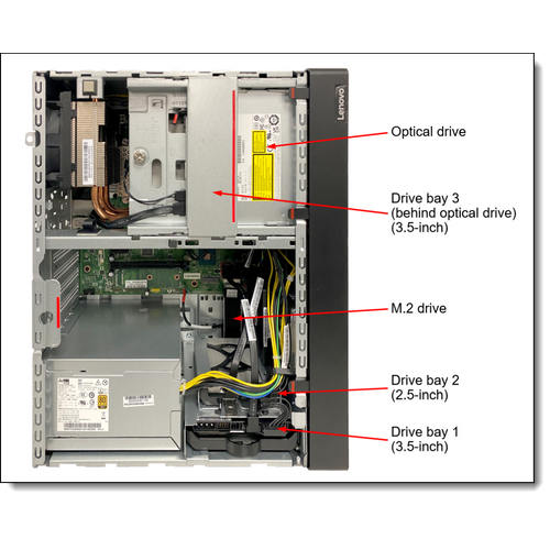 Lenovo 7D8JA043EA ThinkSystem ST50 V2, Xeon E-2324G 3.1GHz/ 4.6GHz, 4C/ 8MB Cache, Intel C256, 1x 16GB TruDDR4 3200MHz (2Rx8, 1.2V) ECC UDIMM, 2x 960GB 3.5" 5400 Pro SSD Read Int., SW RAID, 1x GLAN, PCIe 4.0 x16, PCIe 3.0 x1, PCIe 3.0 x4, p/s 1x 500W Platinum, Tower, 3YW slika 4