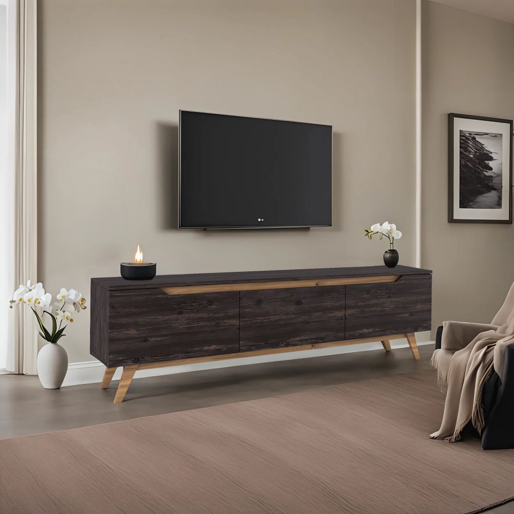 TV Stalak D1-1009 u Crnom Orahovom Dizajnu slika 4