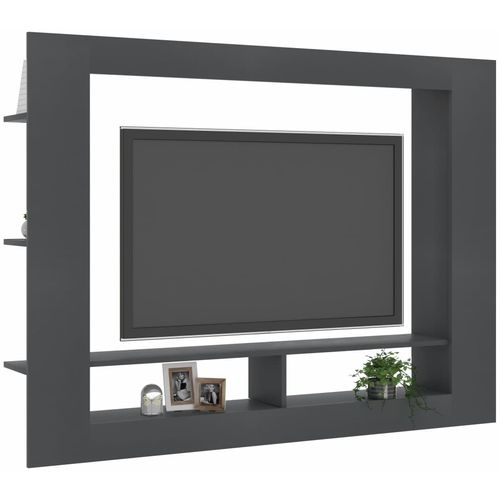 TV ormarić sivi 152 x 22 x 113 cm od konstruiranog drva slika 26