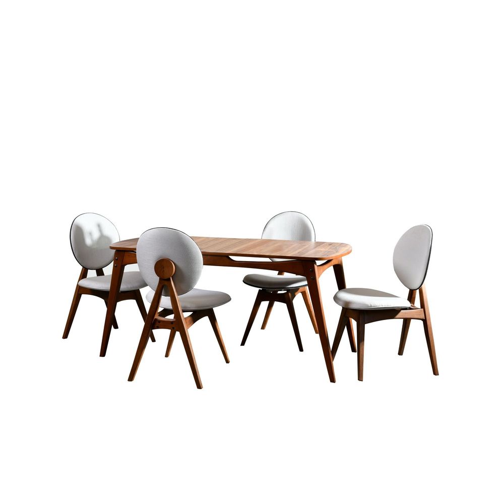 Touch Wooden - Set stola i stolica od orahovog drveta 'Cream Walnut' (5 komada) slika 16