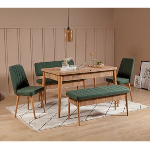 Vina Atlantic Green Atlantic Pine
Green Extendable Dining Table & Chairs Set (5 Pieces)
