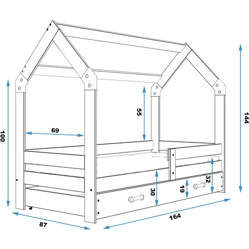 Drveni dječji krevet House - 160*80 - bukva slika 3