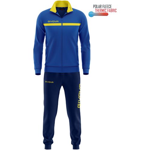 Trenirka Givova One Full Zip Polarfleece Svijetlo plava/Žuta slika 1