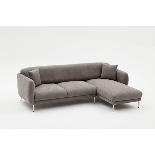 Atelier Del Sofa Kutna garnitura na razvlačenje, Sivo Zlato, Simena Right - Grey slika 10