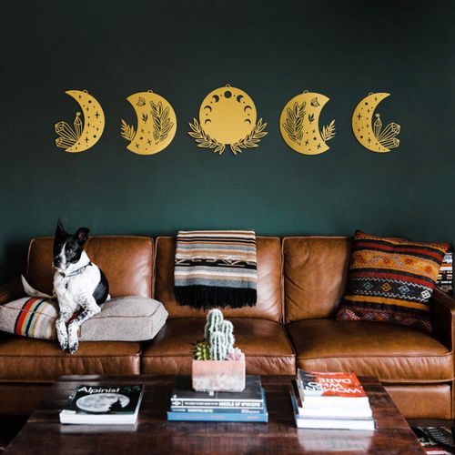 Wallity Metalna zidna dekoracija Moon Phases Metal Wall Art - APT615 - Gold slika 2