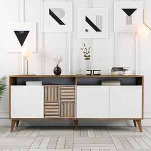 Woody Fashion Komoda MILAN WHITE, Milan - Walnut, White