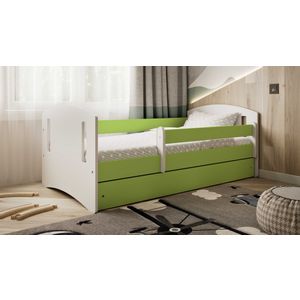 Drveni dječji krevet Classic 2 s ladicom - zeleni - 180*80cm