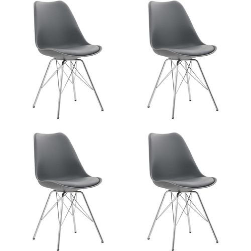 Blagovaonske stolice od umjetne kože 4 kom sive slika 1