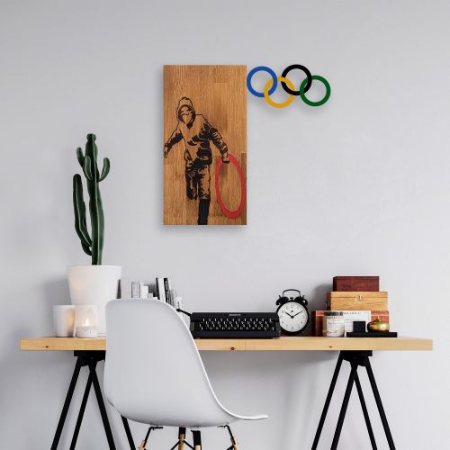 Banksy - 14 WalnutBlack Decorative Wooden Wall Accessory slika 1