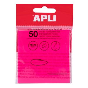 Blok Apli samoljepljivi 75x75mm rozi transparent 50L 19570