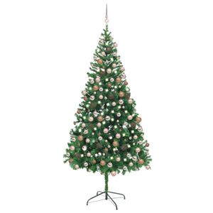 Umjetno božićno drvce LED s kuglicama 210 cm 910 grana