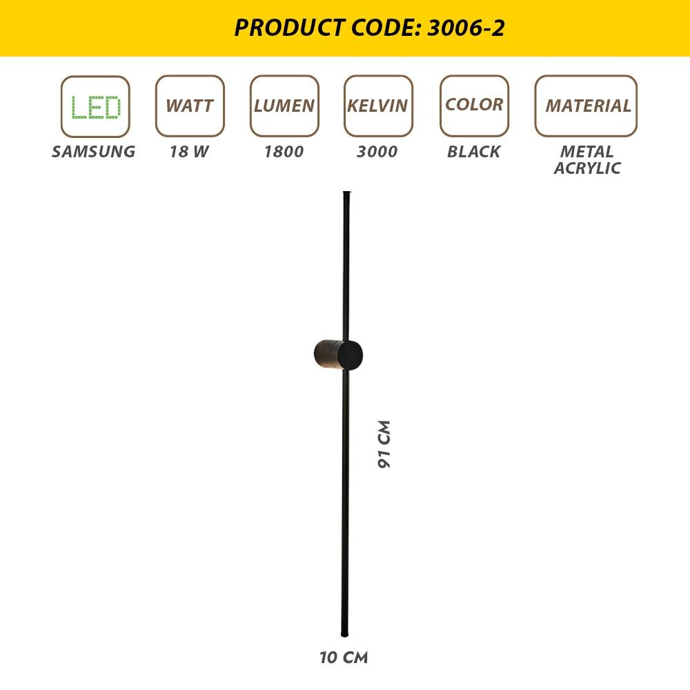 L1174 - Crna Zidna Lampa slika 4