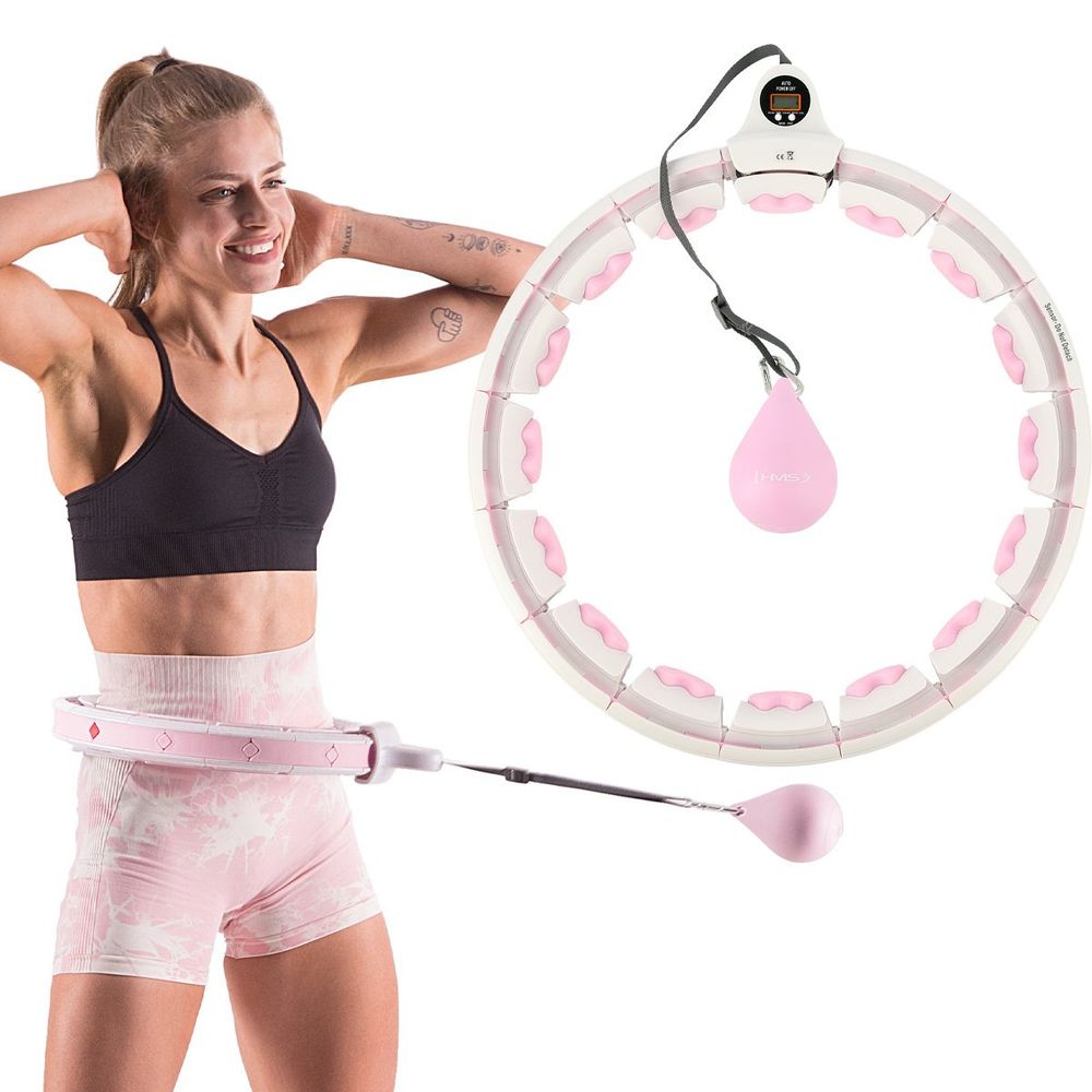 Hhw06 rozi hula hoop s utegom + brojač hms slika 2