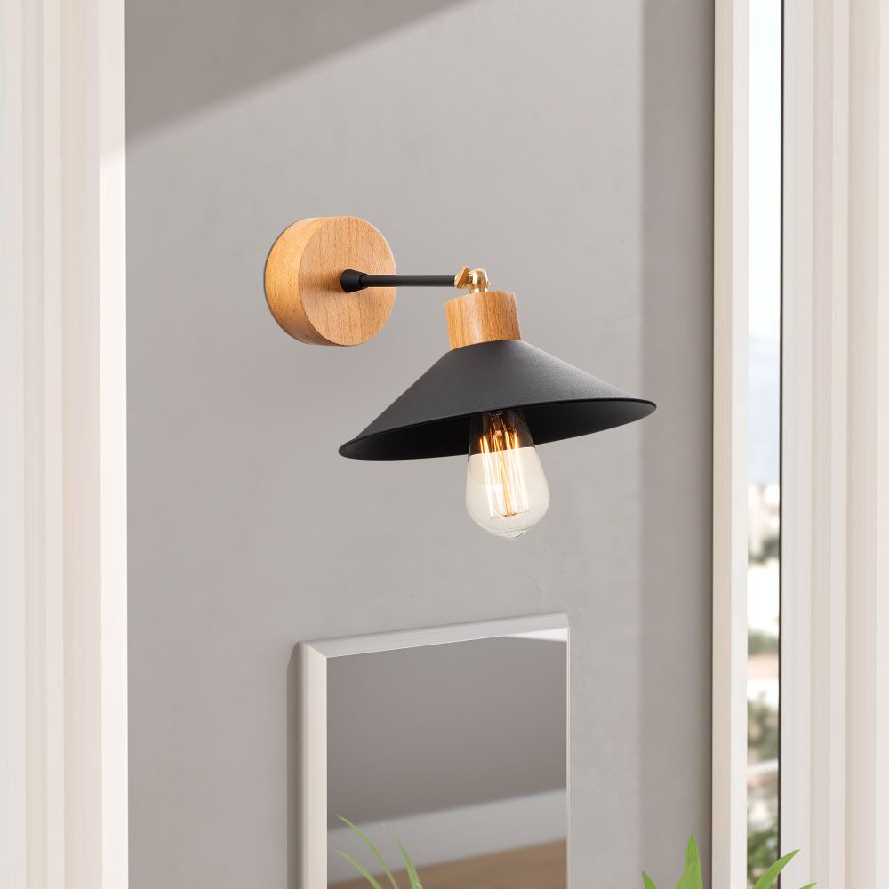 Manavgat - N-620 Crna Hrastova Zidna Lampa slika 1