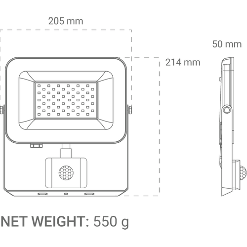 LED reflektor sa senzorom  Green Tech 4250 lm, 50W, 6500K, IP65, bijeli slika 2