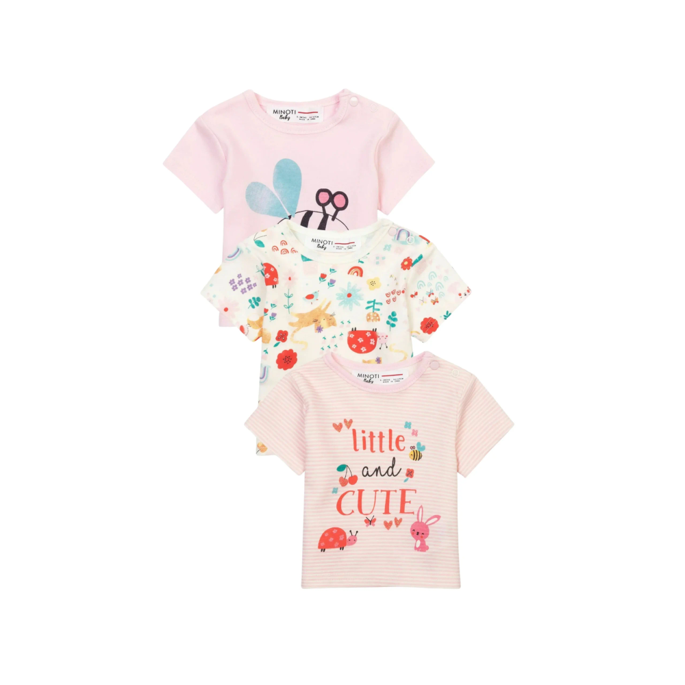Minoti Majica kratkih rukava za bebe Cute, 0-3 mj - 3kom slika 1