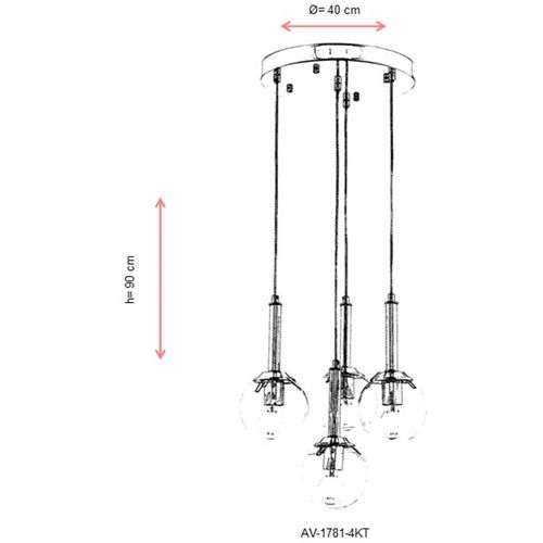 AV-1781-4KT Chrome Chandelier slika 4