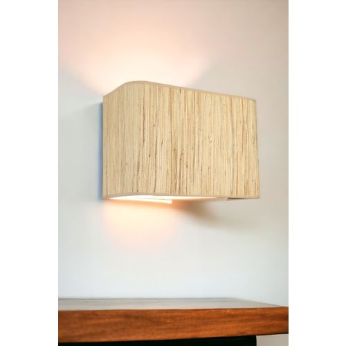 Bambu 010 Abajurlu Dikdörtgen Aplik Oak Wall Lamp slika 2