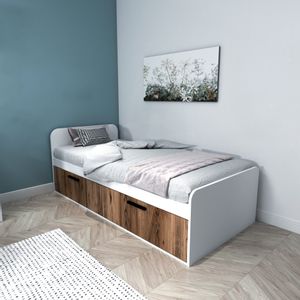 Newra - Light Walnut, White Light Walnut
White Single Bedstead