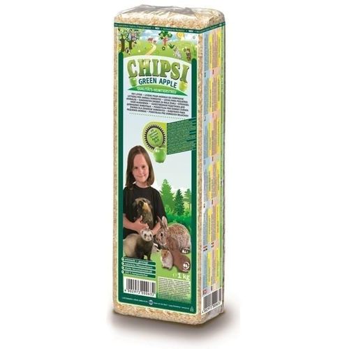 Chipsi Green Apple, stelja za glodavce - drvene strugotine - zelena jabuka, 15 l /1 kg slika 1