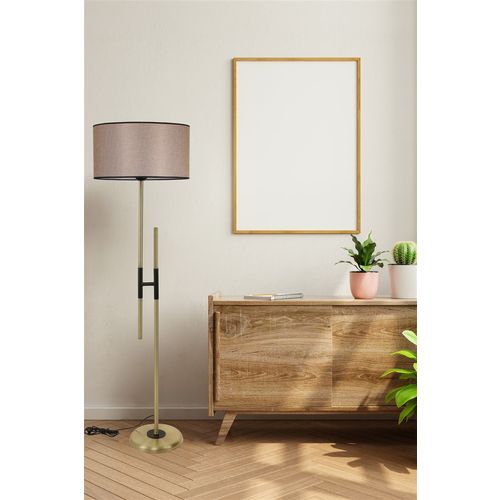 Felix Eskitme Lambader Silindir Koyu Hasır Abajurlu Dark Wicker Floor Lamp slika 1