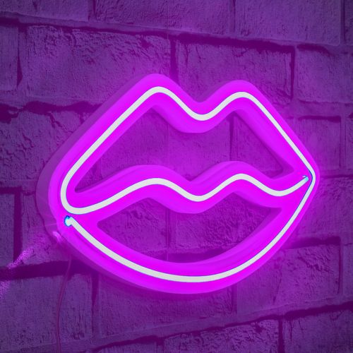 Wallity Ukrasna plastična LED rasvjeta, Lips - Pink slika 8