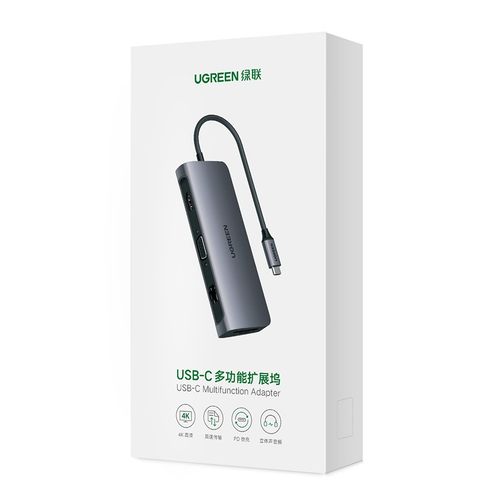 Ugreen Type C višenamjenski USB hub sivi - kutija slika 2