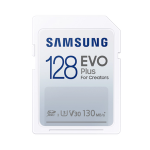 SDXC 128GB, EVO Plus, speeds up to 130MB/s, UHS-1 Speed Class 3 (U3) and Class 10 for 4K video 