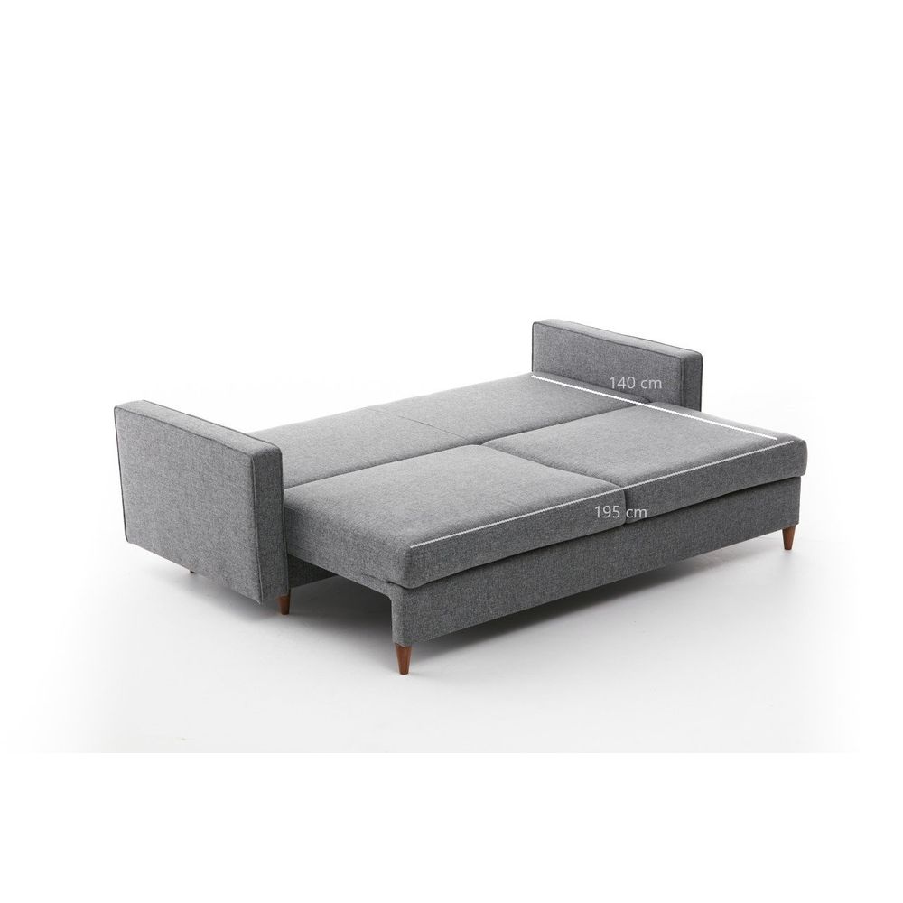 Eva - Siva Troosjedna Sofa na Razvlačenje slika 9