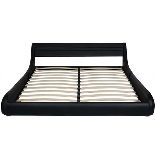 Krevet od umjetne kože s madracem LED crni 160 x 200 cm slika 52