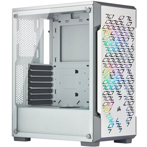 CORSAIR iCUE 220T RGB Airflow Tempered Glass Mid-Tower Smart Case — White slika 1