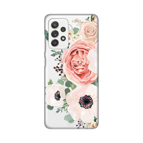 Torbica Silikonska Print Skin za Samsung A525F/A526B/A528B Galaxy A52 4G/A52 5G/A52s 5G Luxury Pink Flowers slika 1