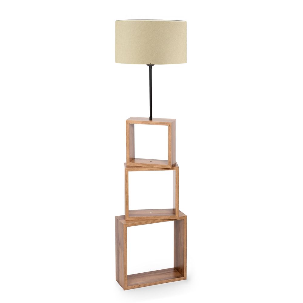 AYD - 2903 Krem Drvena Podna Lampa slika 2
