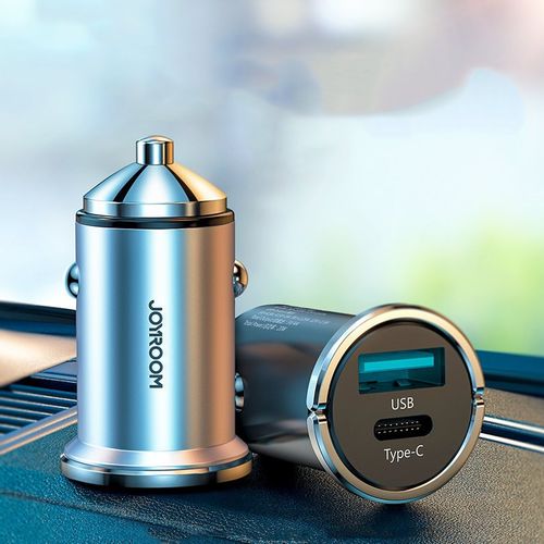 Joyroom mini dual port USB Type C / USB 20 W 5A punjač za automobil Power Delivery Quick Charge 3.0 AFC SCP slika 2