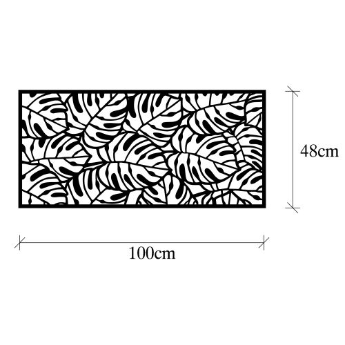 Wallity Metalna zidna dekoracija, Decorative Panel 6 - Black slika 5