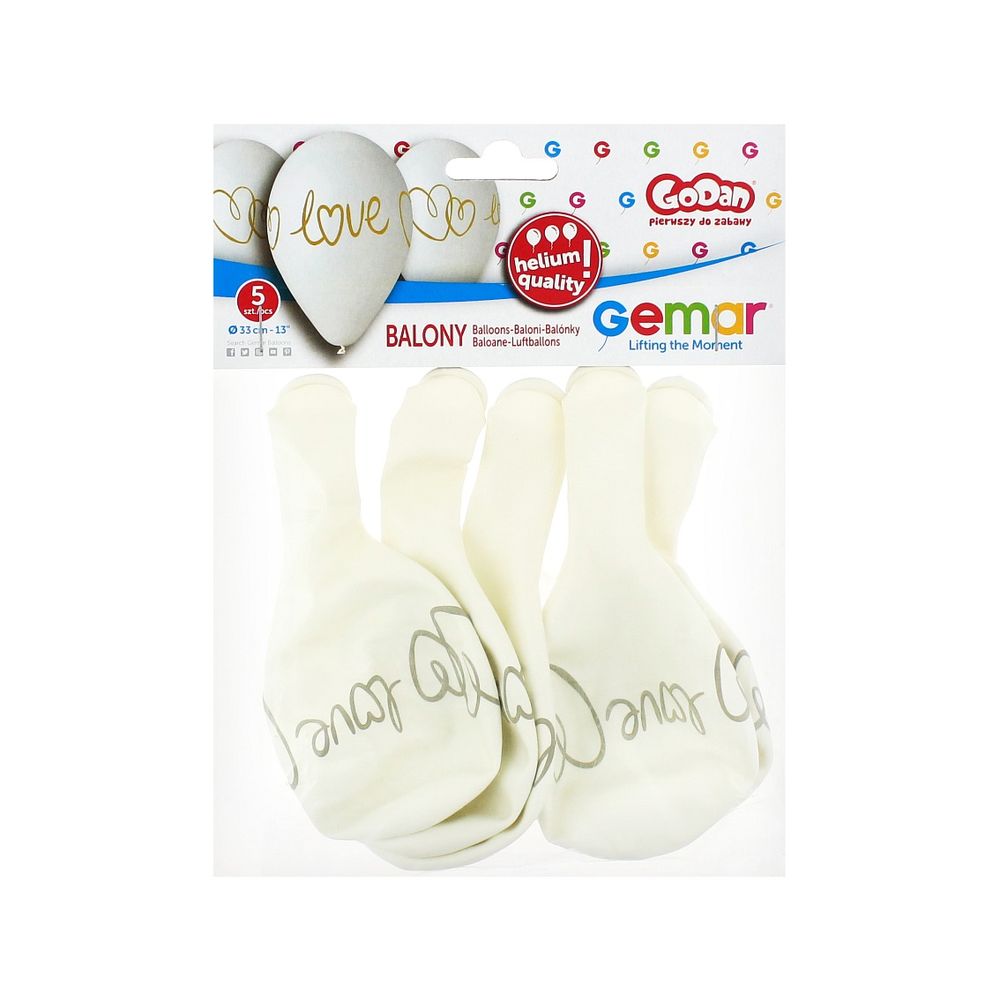 GoDan GS120-LV Balon Premium Love 33cm, 5kom slika 3