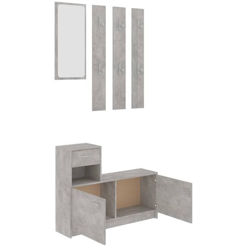 Set za hodnik siva boja betona 100 x 25 x 76,5 cm od iverice slika 31