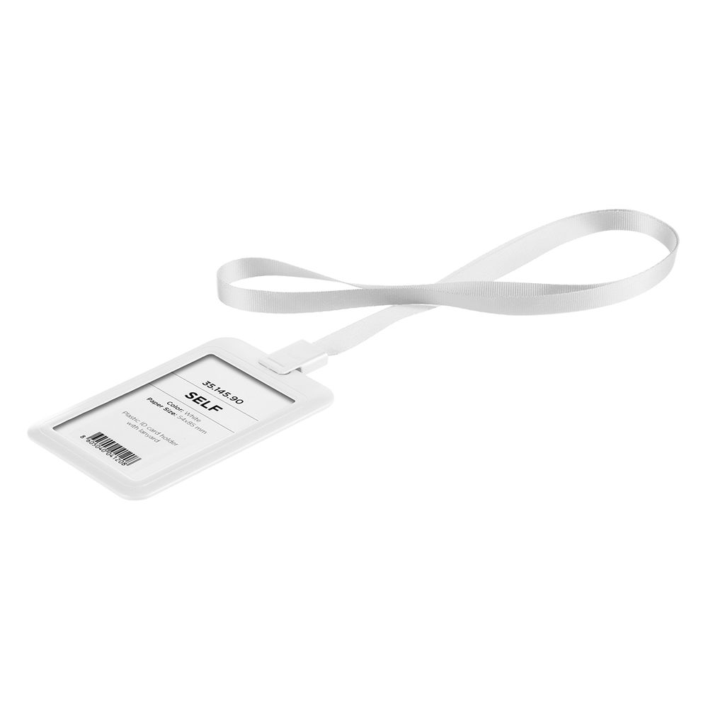 SELF,plast.uložak za ident.karticu s trakicom,bijeli slika 1