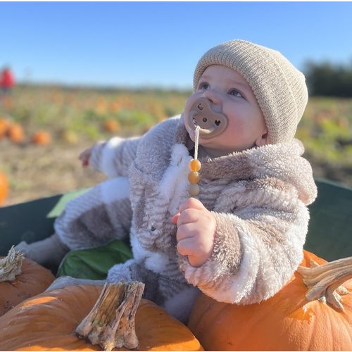 Hevea okrugla cucla od prirodne gume (3-36 mes) 2 kom, Orhideja i boja peska slika 3