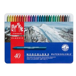 Boje voštane za akvarel, Classic Neocolor II, 40 kom, Caran d'Ache