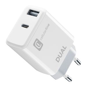 Cellularline kućni punjač Apple dual USB-C  i USB-A 20W