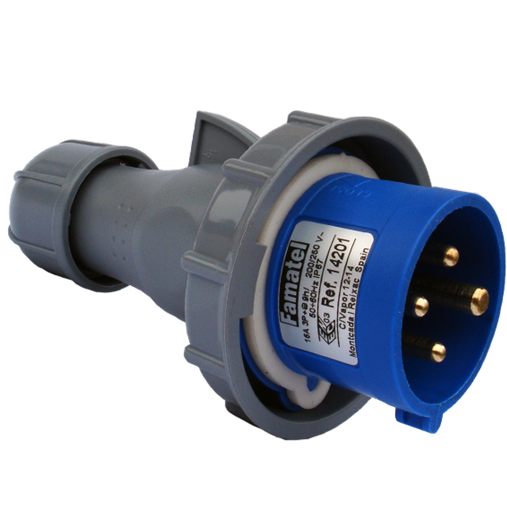 Famatel Utikač 16A, 220-240V, 3 polni (3P+T), H9,IP67 - 14201 slika 1