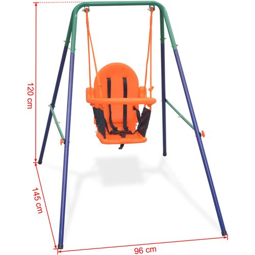 Set s ljuljačkom za dijete sa zaštitnim pojasom narančasti slika 20